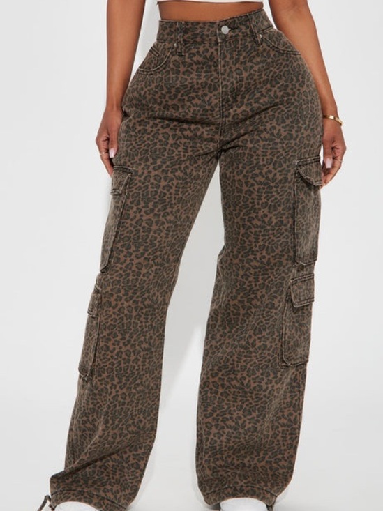 Fashion Nova Pants - Fashion Nova-Anastasia Leopard Jogger - Brown/combo
